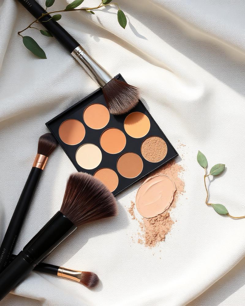 Camouflage palette and brushes